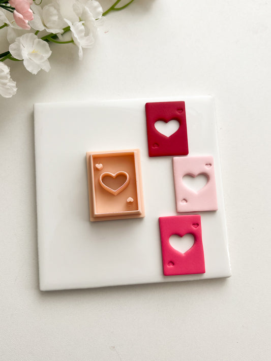 Heart Playing Card Clay Cutter | Heart Playing Card Polymer Clay Cutter for DIY Casino Earrings Poker Jewelry and Handmade Valentine Accessories