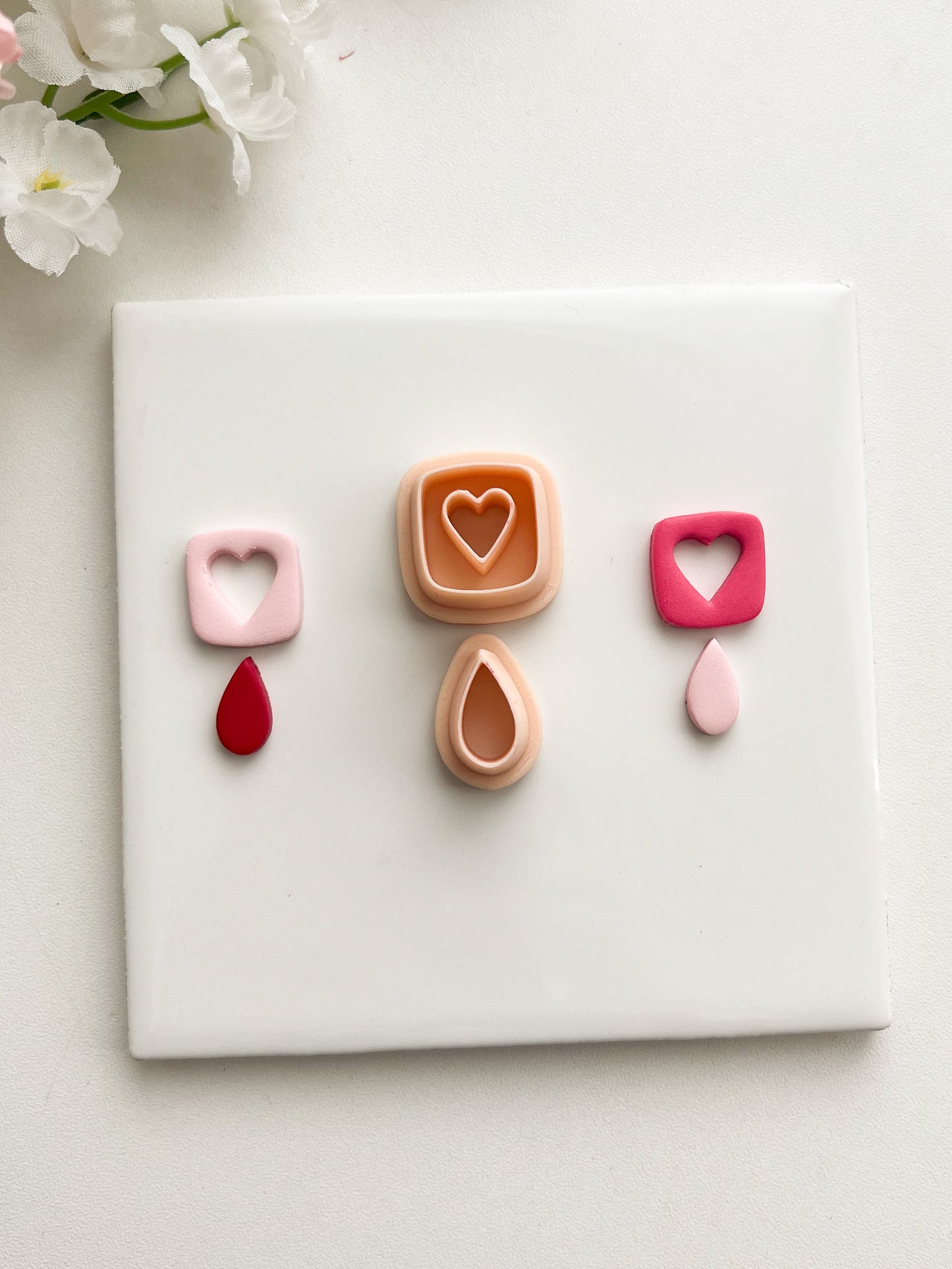 Heart Cutout Dangle No. 7 Clay Cutter | Heart Cutout Dangle No. 7 Polymer Clay Cutter for DIY Elegant Earrings Romantic Jewelry and Handmade Valentine Accessories