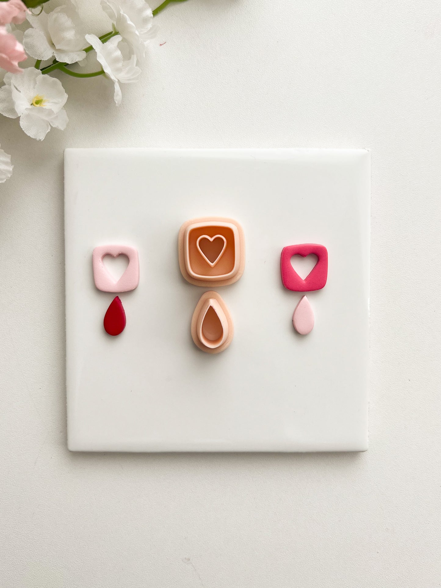 Heart Cutout Dangle No. 7 Clay Cutter | Heart Cutout Dangle No. 7 Polymer Clay Cutter for DIY Elegant Earrings Romantic Jewelry and Handmade Valentine Accessories