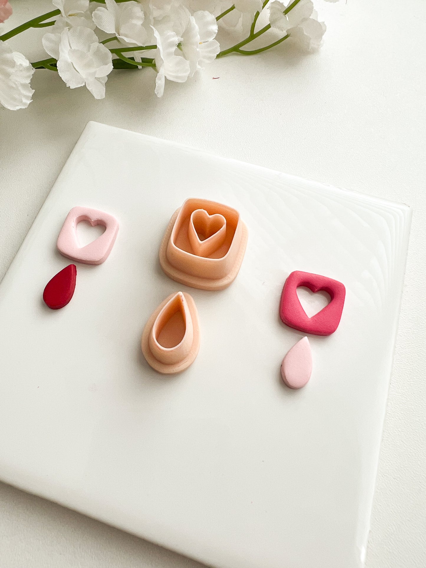 Heart Cutout Dangle No. 7 Clay Cutter | Heart Cutout Dangle No. 7 Polymer Clay Cutter for DIY Elegant Earrings Romantic Jewelry and Handmade Valentine Accessories