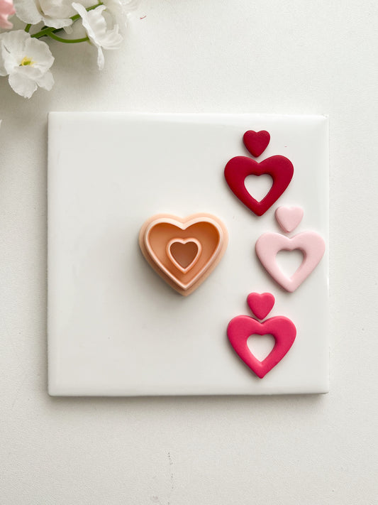 Heart Cutout Dangle Clay Cutter | Heart Cutout Dangle Polymer Clay Cutter for DIY Chic Earrings Elegant Jewelry and Handmade Romantic Accessories