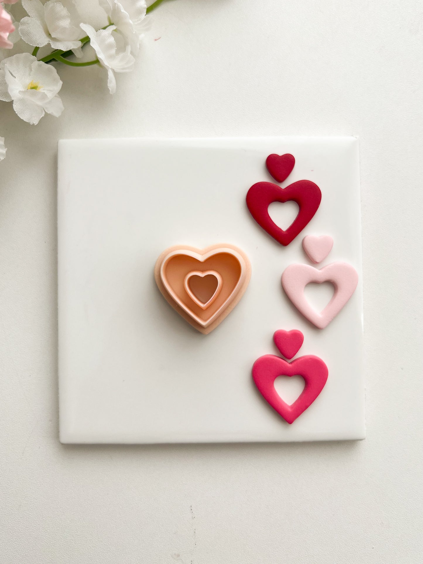 Heart Cutout Dangle Clay Cutter | Heart Cutout Dangle Polymer Clay Cutter for DIY Chic Earrings Elegant Jewelry and Handmade Romantic Accessories