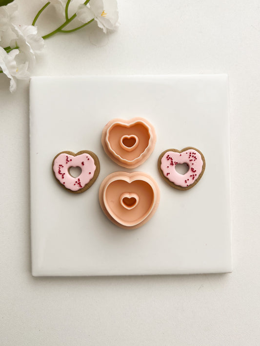 Heart Donut Clay Cutter | Heart Donut Polymer Clay Cutter for DIY Breakfast Earrings Cute Donut-Themed Jewelry and Handmade Sweet Accessories