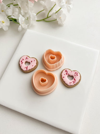 Heart Donut Clay Cutter | Heart Donut Polymer Clay Cutter for DIY Breakfast Earrings Cute Donut-Themed Jewelry and Handmade Sweet Accessories