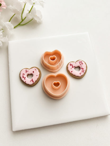 Heart Donut Clay Cutter | Heart Donut Polymer Clay Cutter for DIY Breakfast Earrings Cute Donut-Themed Jewelry and Handmade Sweet Accessories