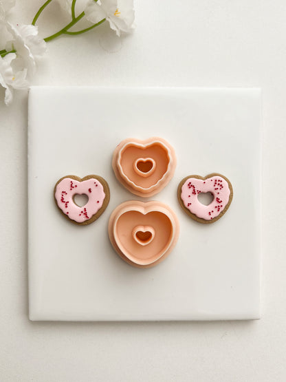 Heart Donut Clay Cutter | Heart Donut Polymer Clay Cutter for DIY Breakfast Earrings Cute Donut-Themed Jewelry and Handmade Sweet Accessories