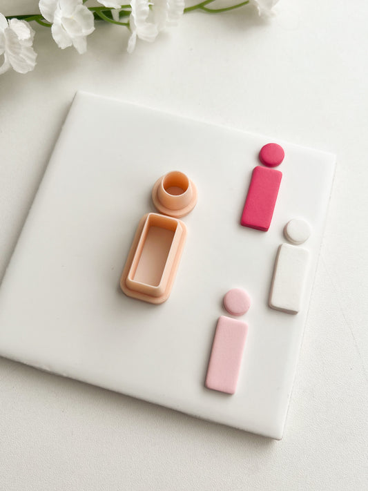 Rounded Rectangle Dangle Clay Cutter | Rounded Rectangle Dangle Polymer Clay Cutter for DIY Modern Earrings Geometric Jewelry and Handmade Accessories