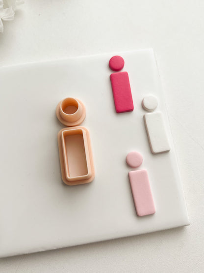 Rounded Rectangle Dangle Clay Cutter | Rounded Rectangle Dangle Polymer Clay Cutter for DIY Modern Earrings Geometric Jewelry and Handmade Accessories