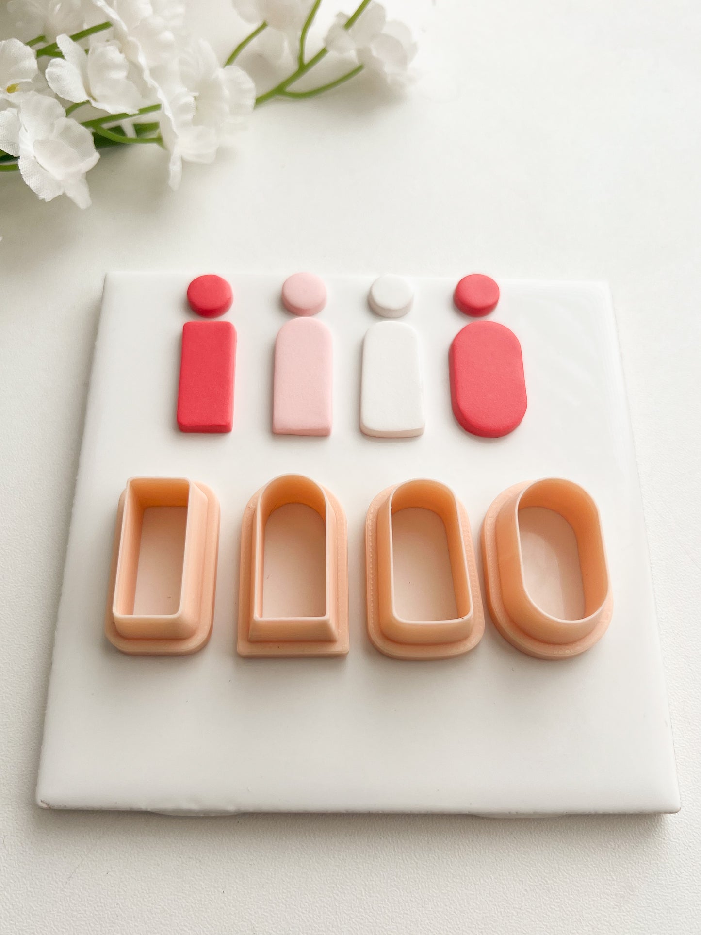 Rounded Arch Dangle Set Clay Cutters | Rounded Arch Dangle Set Polymer Clay Cutters for DIY Minimalist Earrings Geometric-Themed Jewelry and Handmade Modern Accessories