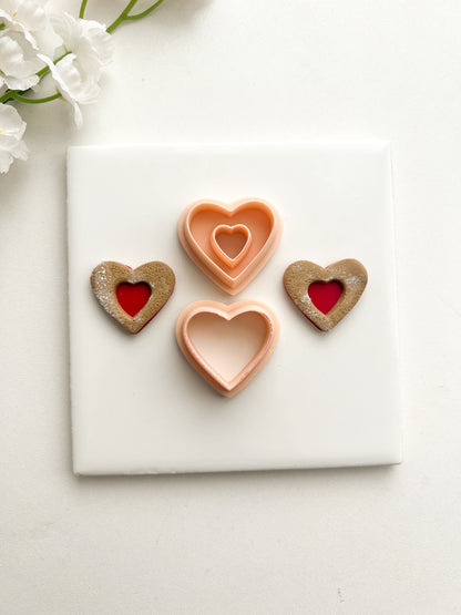 Heart Shape Cookie Clay Cutter | Heart Shape Cookie Polymer Clay Cutter for DIY Valentine Earrings Cute Cookie Jewelry and Handmade Sweet Accessories