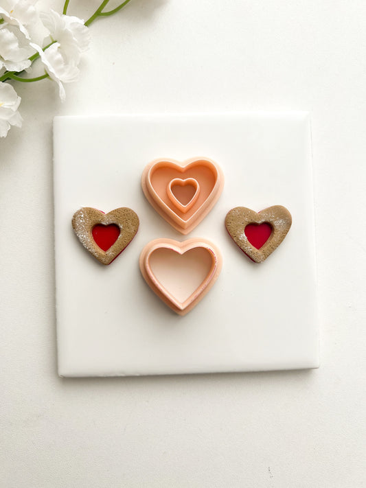 Heart Shape Cookie Clay Cutter | Heart Shape Cookie Polymer Clay Cutter for DIY Valentine Earrings Cute Cookie Jewelry and Handmade Sweet Accessories