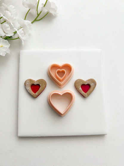 Heart Shape Cookie Clay Cutter | Heart Shape Cookie Polymer Clay Cutter for DIY Valentine Earrings Cute Cookie Jewelry and Handmade Sweet Accessories