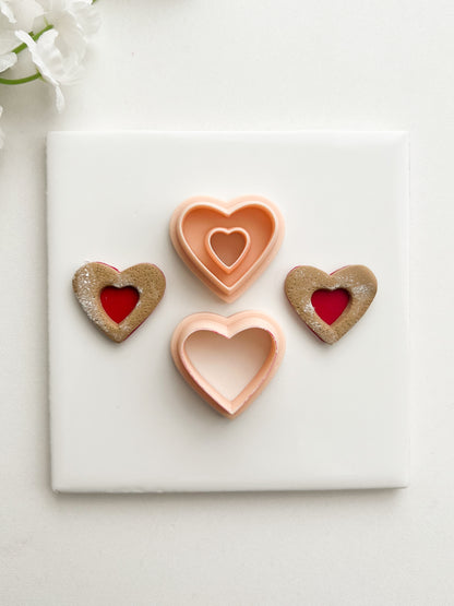 Heart Shape Cookie Clay Cutter | Heart Shape Cookie Polymer Clay Cutter for DIY Valentine Earrings Cute Cookie Jewelry and Handmade Sweet Accessories