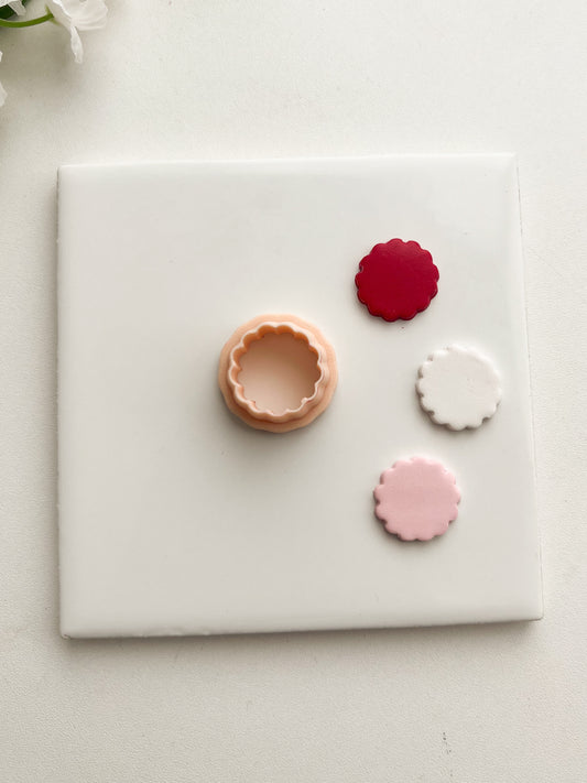 Scalloped Circle No. 1 Clay Cutter | Scalloped Circle No. 1 Polymer Clay Cutter for DIY Classic Earrings Vintage Jewelry and Handmade Elegant Accessories