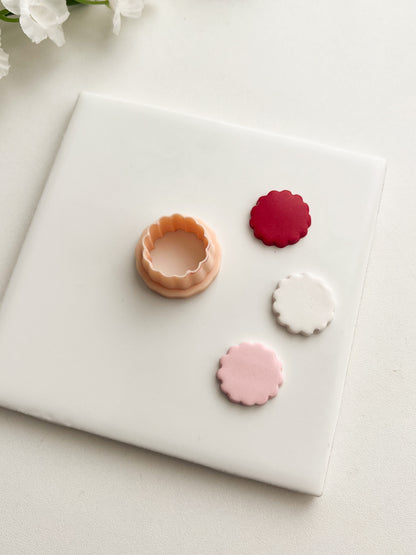 Scalloped Circle No. 1 Clay Cutter | Scalloped Circle No. 1 Polymer Clay Cutter for DIY Classic Earrings Vintage Jewelry and Handmade Elegant Accessories