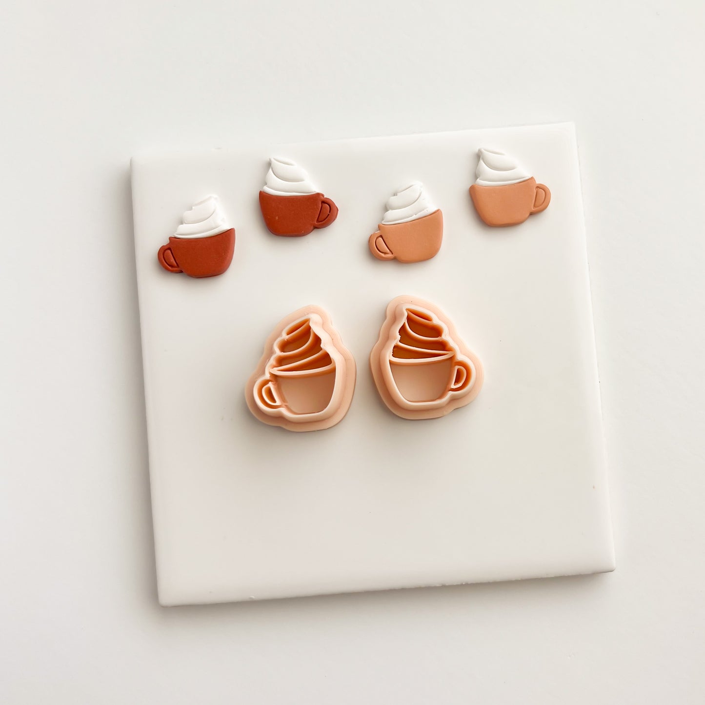 Coffee Cup with Whipped Cream Clay Cutter | Coffee Cup Polymer Clay Cutter for DIY Coffee Lover Earrings Barista-Themed Jewelry and Cozy Handmade Crafts