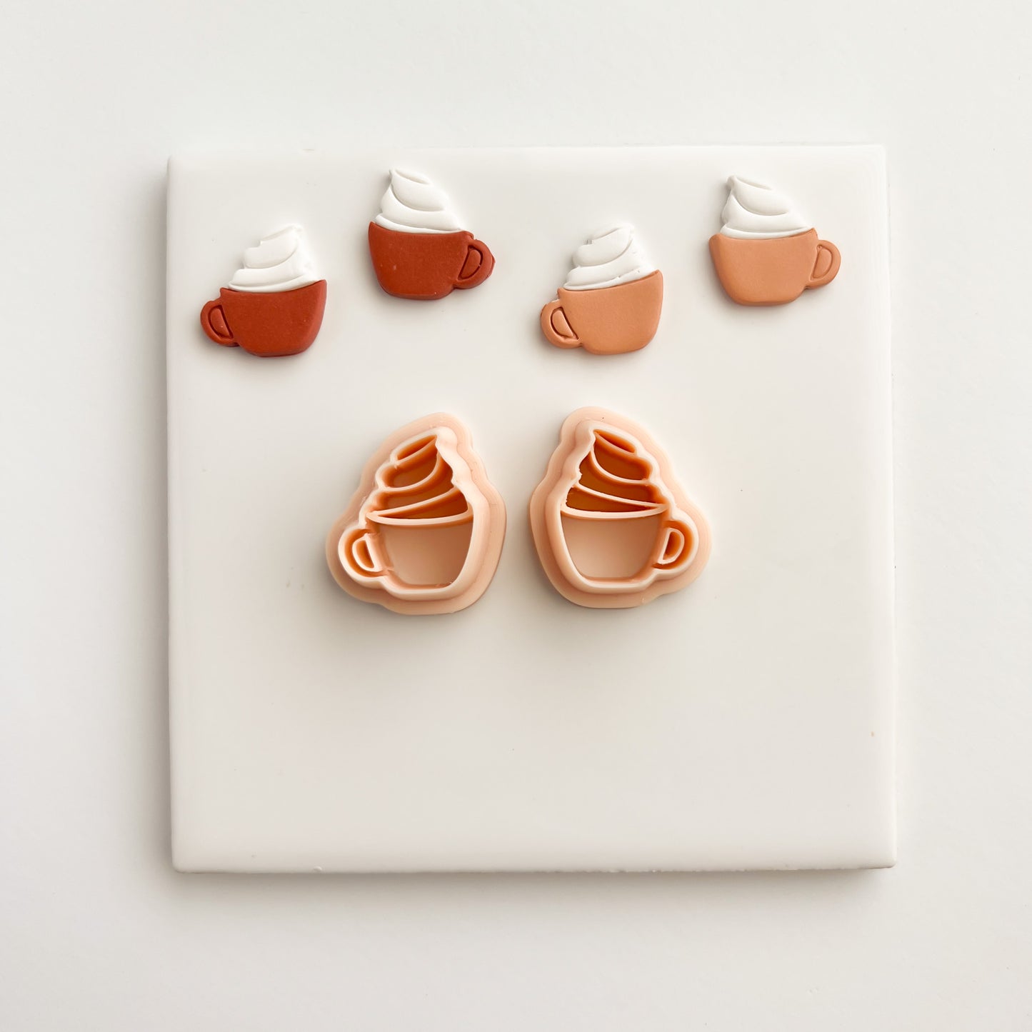 Coffee Cup with Whipped Cream Clay Cutter | Coffee Cup Polymer Clay Cutter for DIY Coffee Lover Earrings Barista-Themed Jewelry and Cozy Handmade Crafts