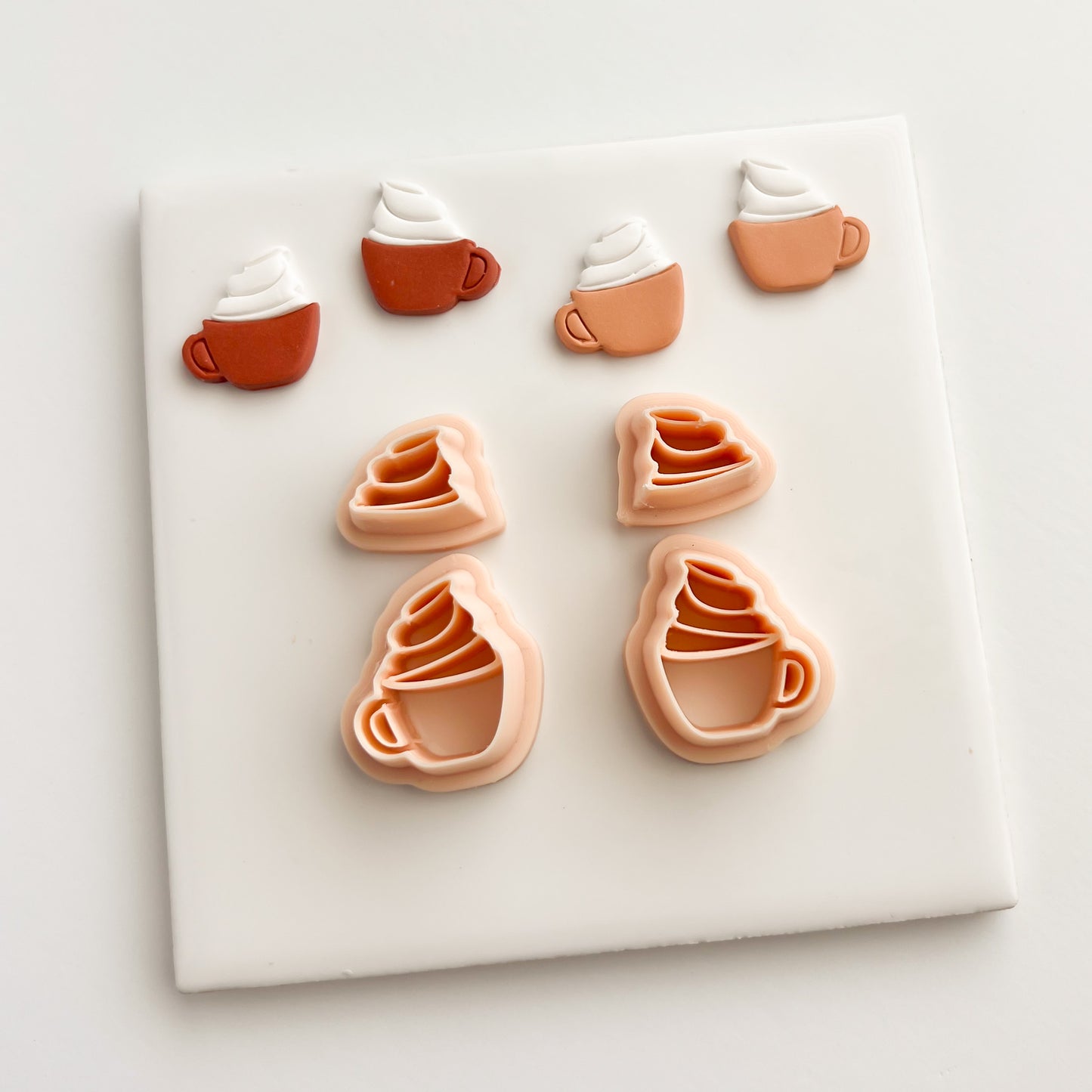 Coffee Cup with Whipped Cream Clay Cutter | Coffee Cup Polymer Clay Cutter for DIY Coffee Lover Earrings Barista-Themed Jewelry and Cozy Handmade Crafts