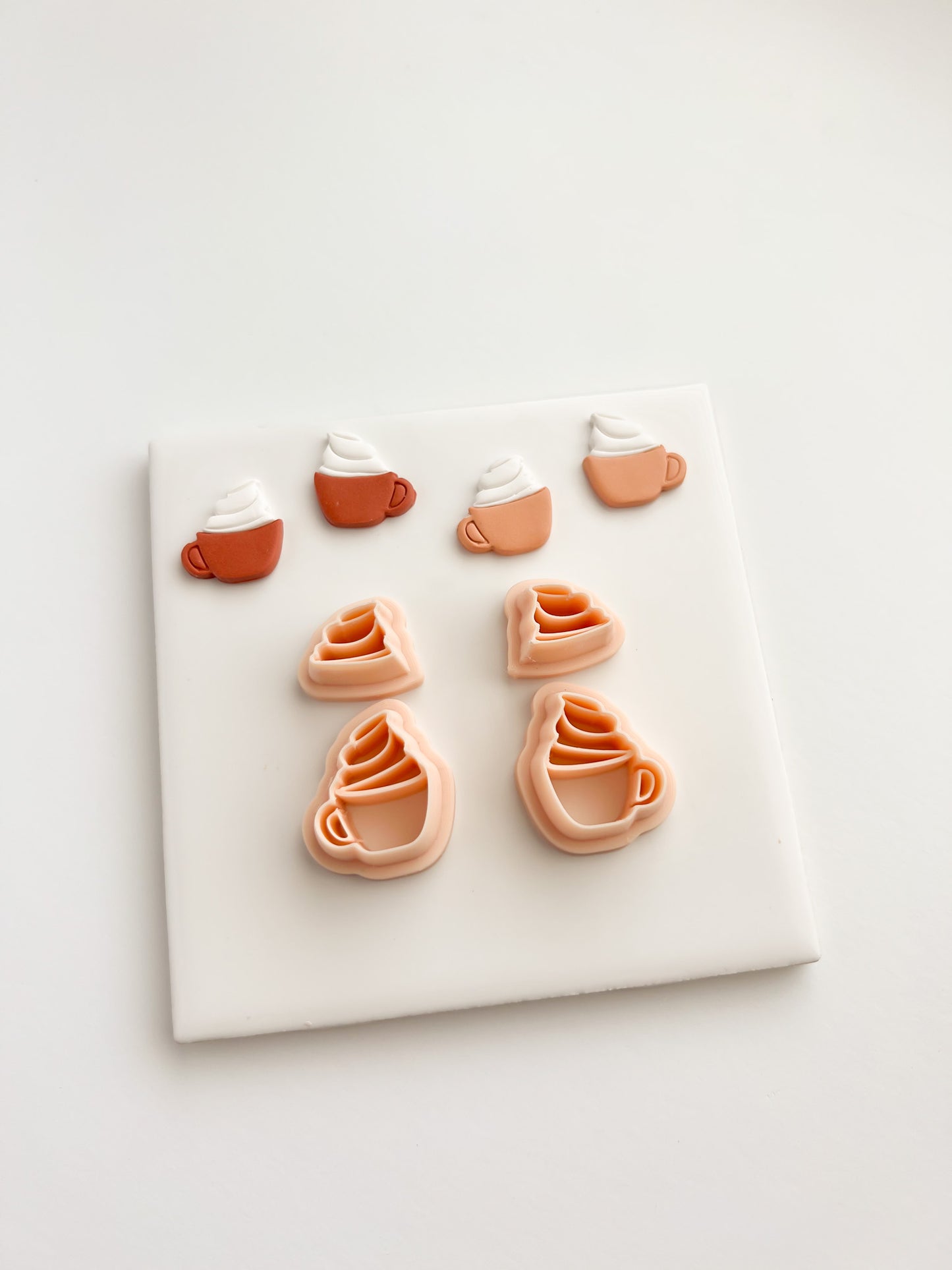 Coffee Cup with Whipped Cream Clay Cutter | Coffee Cup Polymer Clay Cutter for DIY Coffee Lover Earrings Barista-Themed Jewelry and Cozy Handmade Crafts