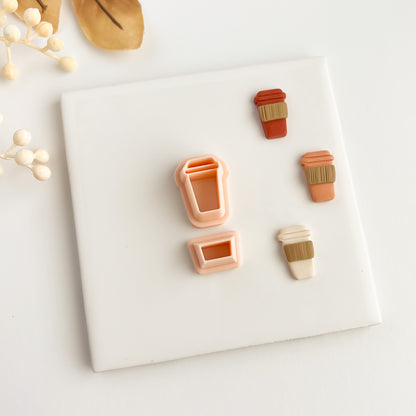 To Go Latte Clay Cutter | Coffee Cup Polymer Clay Cutter for DIY Earrings, Barista Gifts, and Crafts