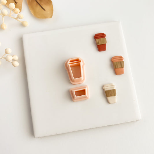 To Go Latte Clay Cutter | Coffee Cup Polymer Clay Cutter for DIY Earrings, Barista Gifts, and Crafts