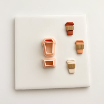 To Go Latte Clay Cutter | Coffee Cup Polymer Clay Cutter for DIY Earrings, Barista Gifts, and Crafts