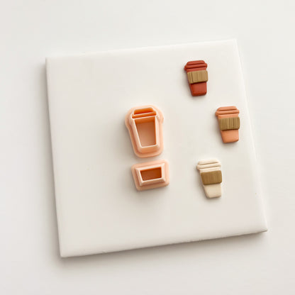 To Go Latte Clay Cutter | Coffee Cup Polymer Clay Cutter for DIY Earrings, Barista Gifts, and Crafts