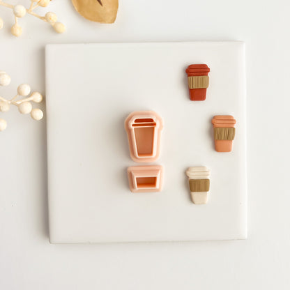 To Go Latte Clay Cutter | Coffee Cup Polymer Clay Cutter for DIY Earrings, Barista Gifts, and Crafts