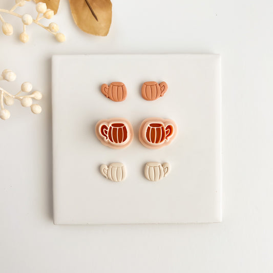 Pumpkin Mug No. 2 Clay Cutter | Cozy Fall Pumpkin Mug Polymer Clay Cutter for Coffee-Themed Jewelry and Crafts
