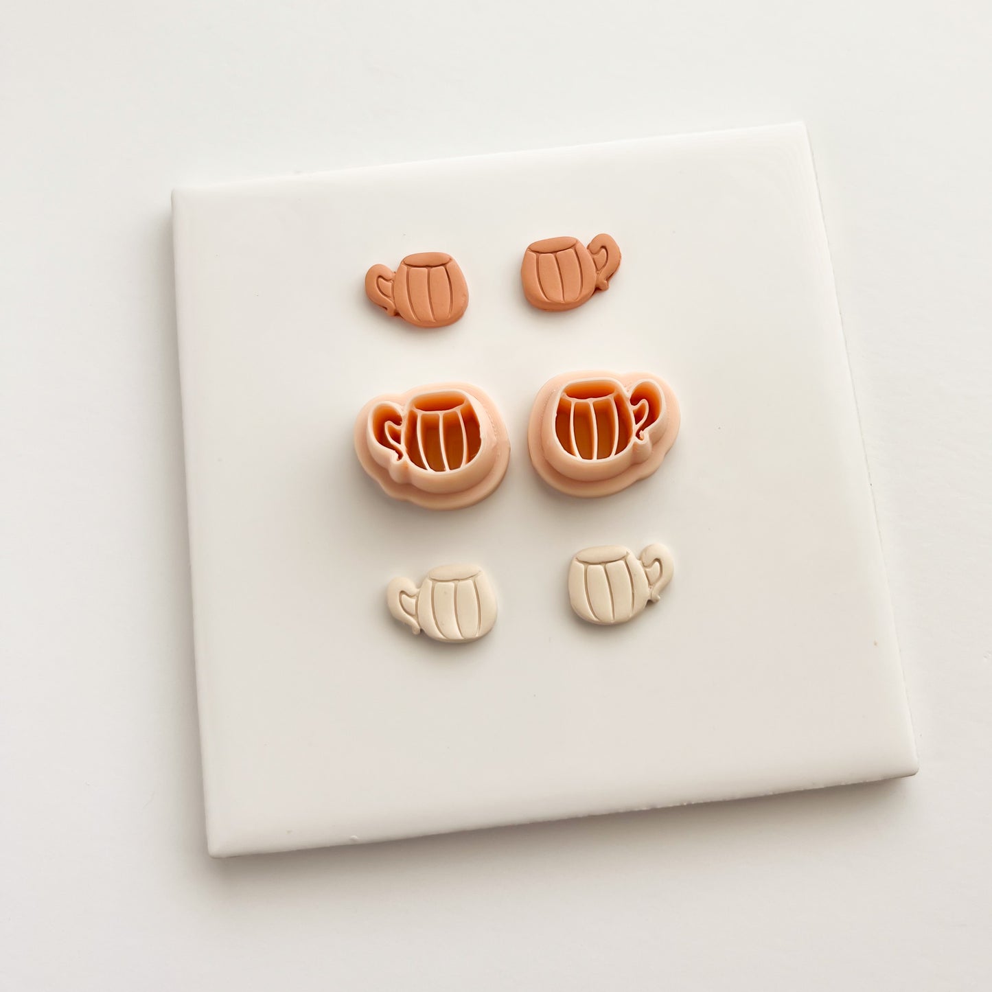 Pumpkin Mug No. 2 Clay Cutter | Cozy Fall Pumpkin Mug Polymer Clay Cutter for Coffee-Themed Jewelry and Crafts