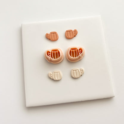 Pumpkin Mug No. 2 Clay Cutter | Cozy Fall Pumpkin Mug Polymer Clay Cutter for Coffee-Themed Jewelry and Crafts