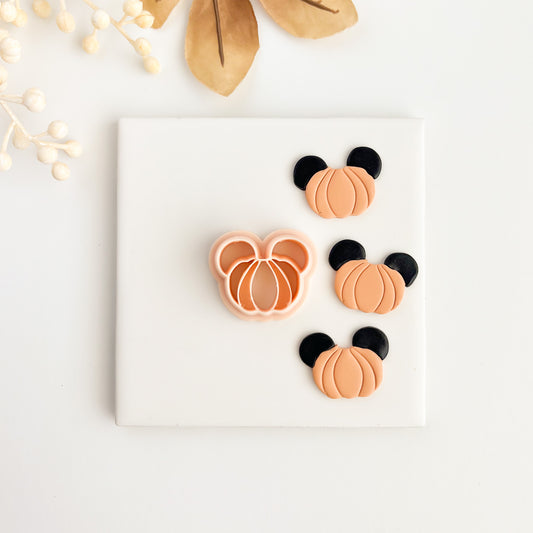 Mouse Pumpkin with Ears Clay Cutter | Halloween Mouse Pumpkin Polymer Clay Cutter for DIY Earrings and Gifts