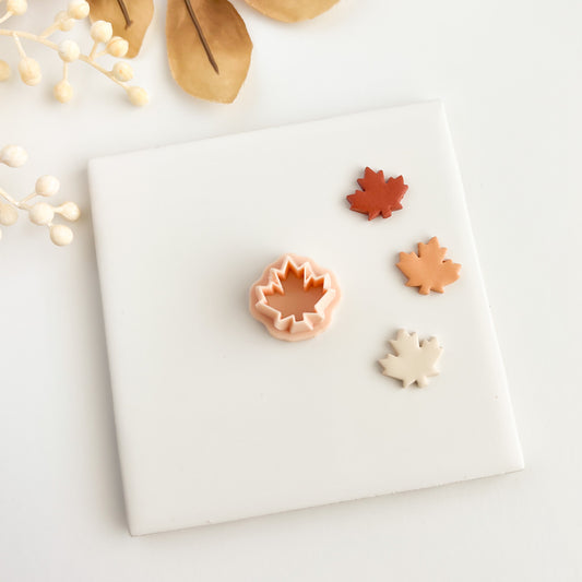 Maple Leaf No. 3 Clay Cutter | Fall Maple Leaf Polymer Clay Cutter for DIY Earrings Autumn Jewelry Making Handmade Clay Craft Supplies