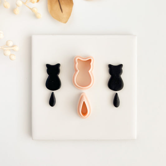 Cat and Tail Clay Cutter | Cat and Tail Polymer Clay Cutter for DIY Animal Earrings Handmade Jewelry and Feline-Inspired Accessories
