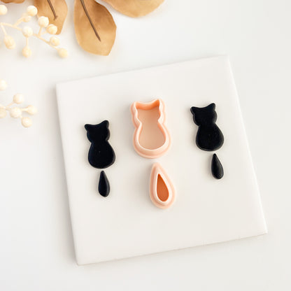 Cat and Tail Clay Cutter | Cat and Tail Polymer Clay Cutter for DIY Animal Earrings Handmade Jewelry and Feline-Inspired Accessories