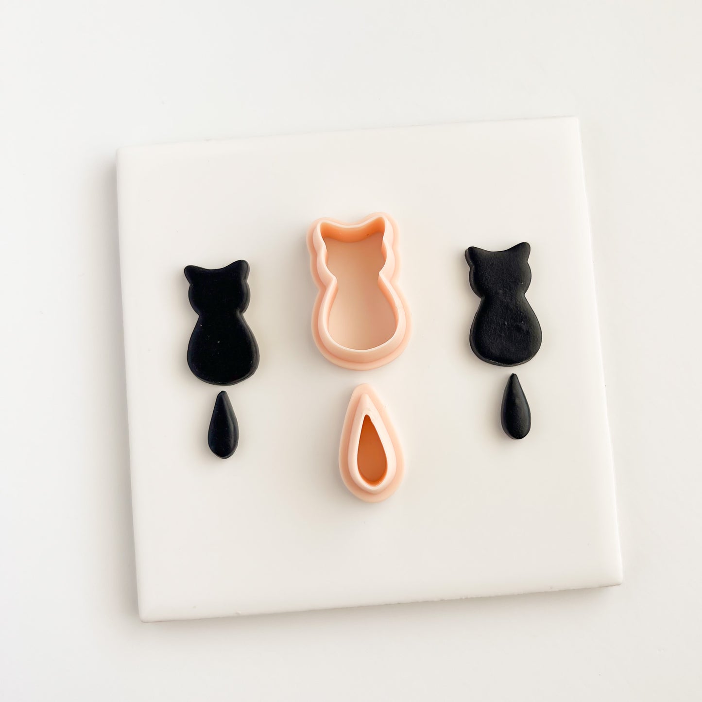 Cat and Tail Clay Cutter | Cat and Tail Polymer Clay Cutter for DIY Animal Earrings Handmade Jewelry and Feline-Inspired Accessories