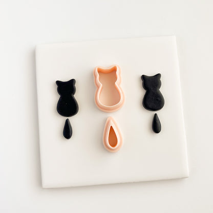 Cat and Tail Clay Cutter | Cat and Tail Polymer Clay Cutter for DIY Animal Earrings Handmade Jewelry and Feline-Inspired Accessories