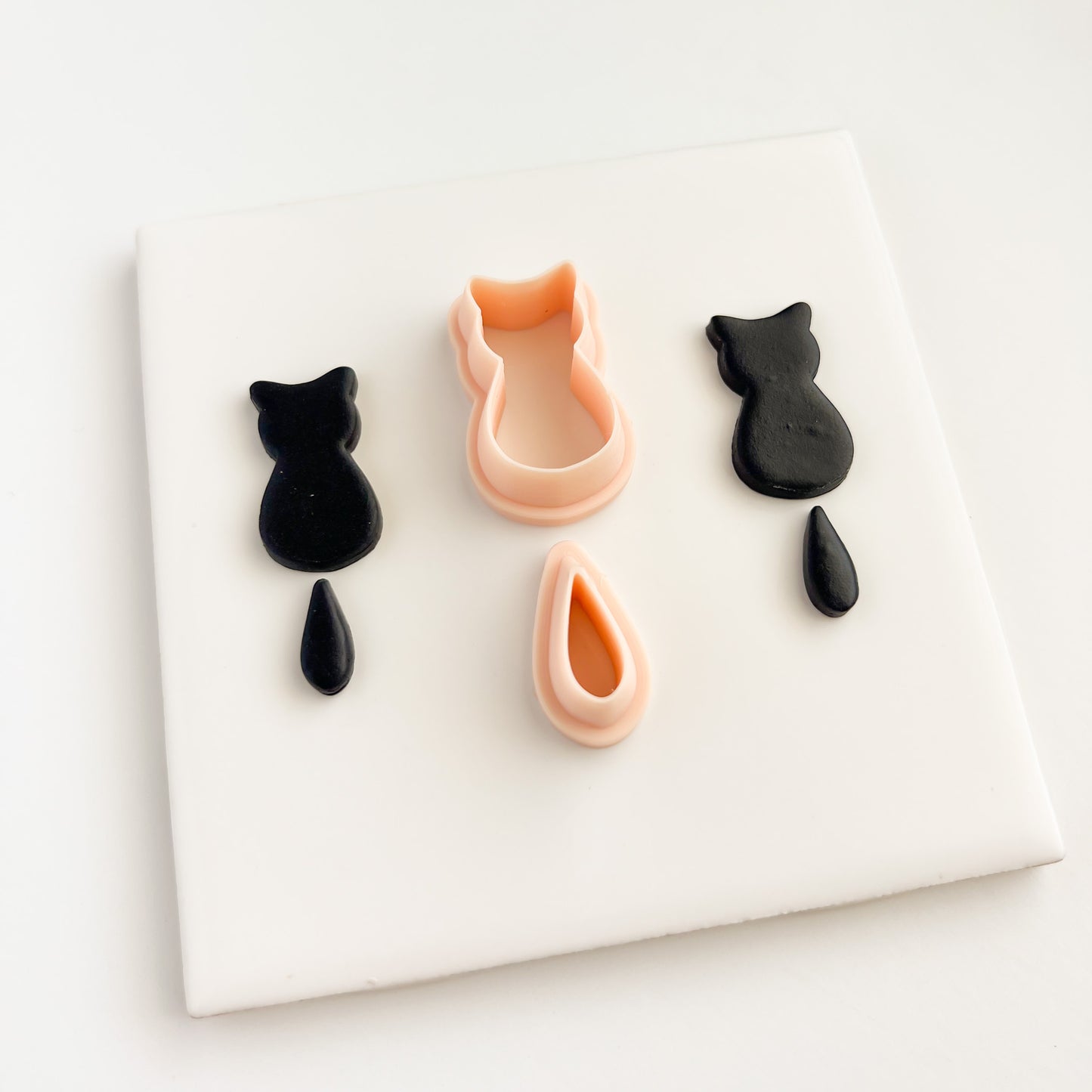 Cat and Tail Clay Cutter | Cat and Tail Polymer Clay Cutter for DIY Animal Earrings Handmade Jewelry and Feline-Inspired Accessories