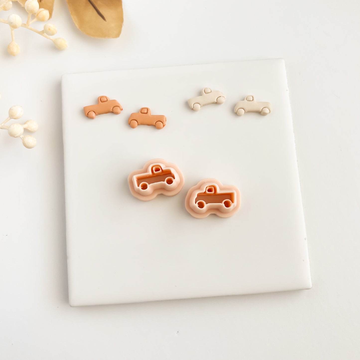 Truck Stud Clay Cutter | Mini Truck Polymer Clay Cutter for DIY Earrings, Jewelry, and Crafts
