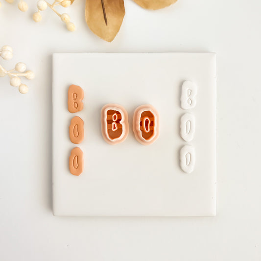 BOO Spooky Clay Cutters | BOO Spooky Polymer Clay Cutter Set for DIY Halloween Earrings Gothic Jewelry and Handmade Creepy Accessories