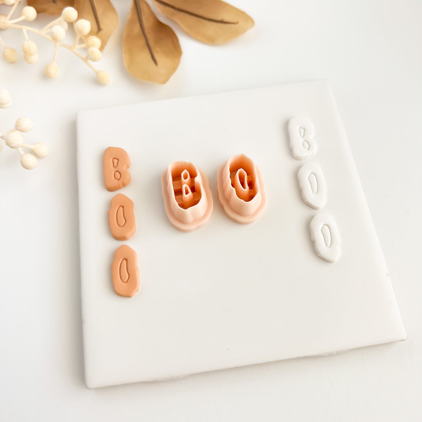 BOO Spooky Clay Cutters | BOO Spooky Polymer Clay Cutter Set for DIY Halloween Earrings Gothic Jewelry and Handmade Creepy Accessories