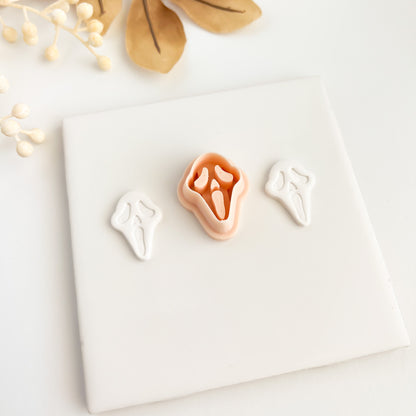 Scream Mask Clay Cutter | Scary Halloween Mask Polymer Clay Cutter for DIY Jewelry and Decorations