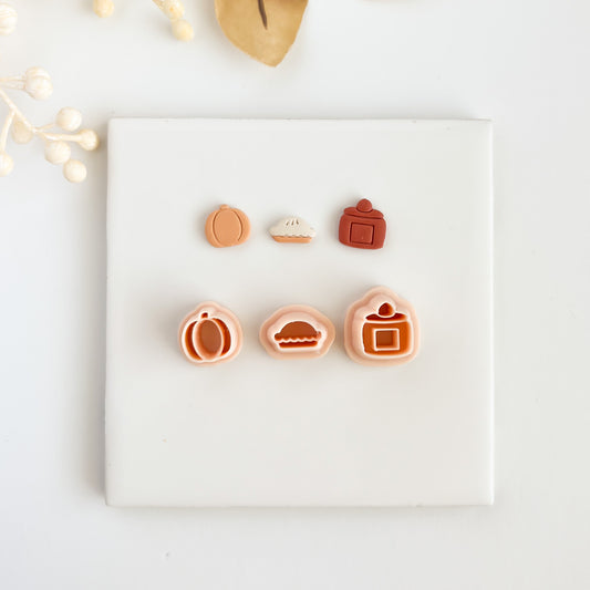 Cozy Stud Trio Clay Cutter | Cozy Stud Trio Polymer Clay Cutter Set for DIY Earrings Winter Jewelry and Handmade Holiday Accessories