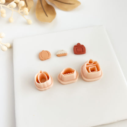 Cozy Stud Trio Clay Cutter | Cozy Stud Trio Polymer Clay Cutter Set for DIY Earrings Winter Jewelry and Handmade Holiday Accessories