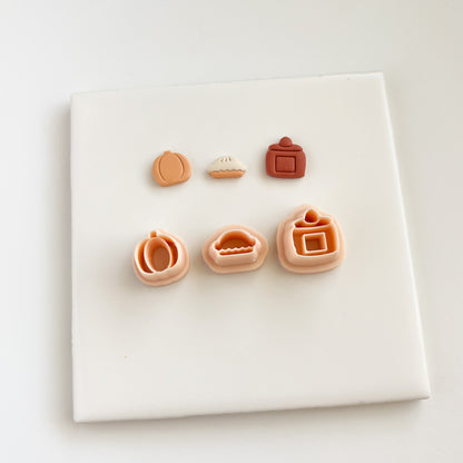 Cozy Stud Trio Clay Cutter | Cozy Stud Trio Polymer Clay Cutter Set for DIY Earrings Winter Jewelry and Handmade Holiday Accessories