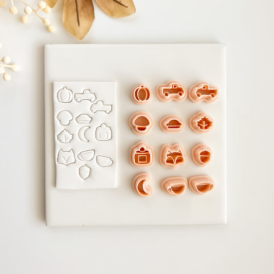Cozy Stud Set No. 3 Clay Cutter | Cozy Stud Set No. 3 Polymer Clay Cutter for DIY Earrings Fall Jewelry and Seasonal Handmade Crafts
