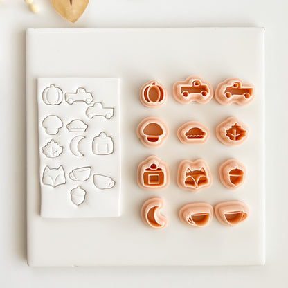 Cozy Stud Set No. 3 Clay Cutter | Cozy Stud Set No. 3 Polymer Clay Cutter for DIY Earrings Fall Jewelry and Seasonal Handmade Crafts