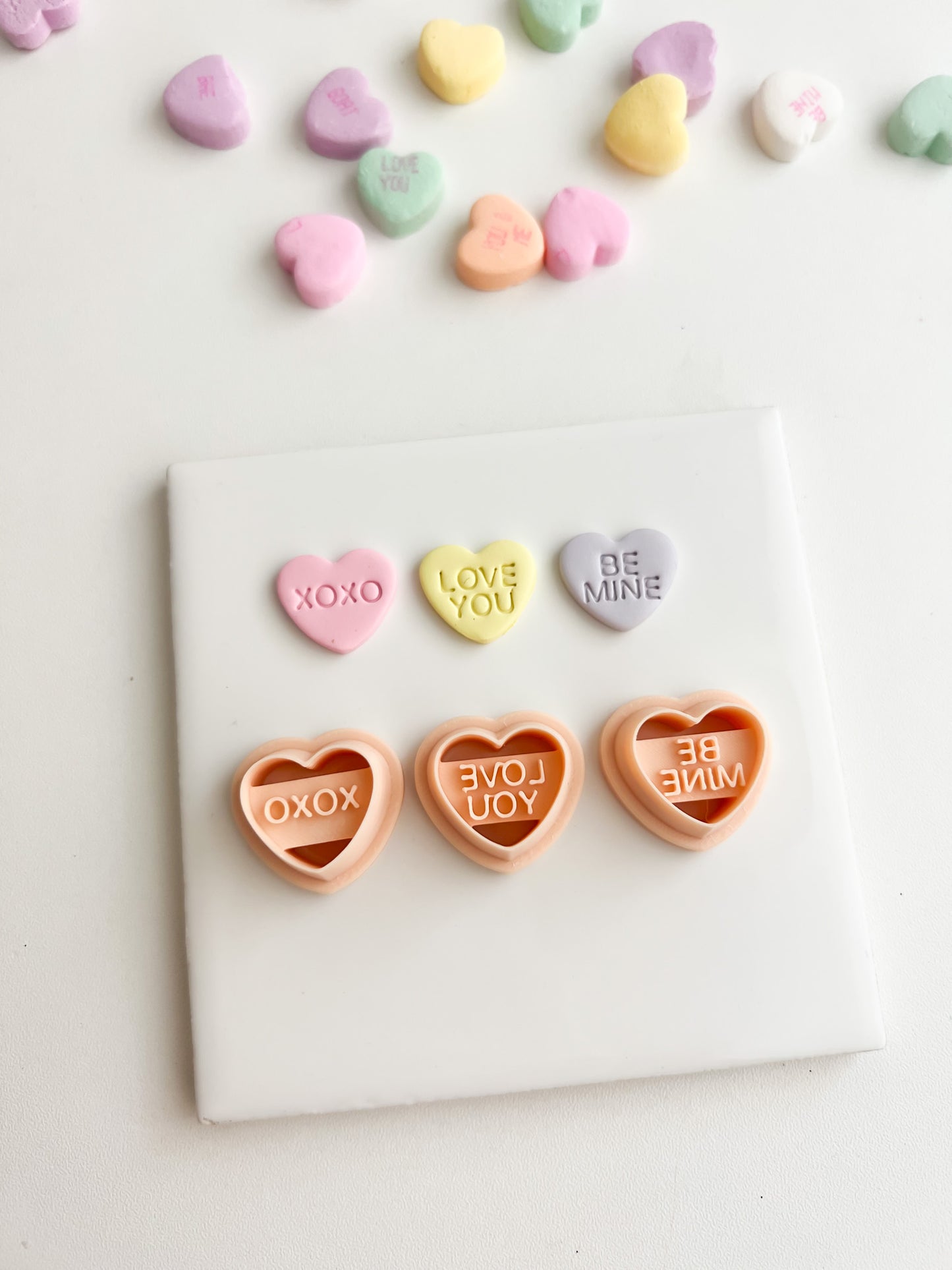 Valentine Heart Trio No. 1 Clay Cutter | Romantic Polymer Clay Cutter for Earrings, Jewelry and Themed Crafts