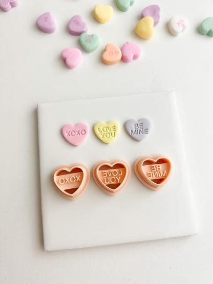Valentine Heart Trio No. 1 Clay Cutter | Romantic Polymer Clay Cutter for Earrings, Jewelry and Themed Crafts