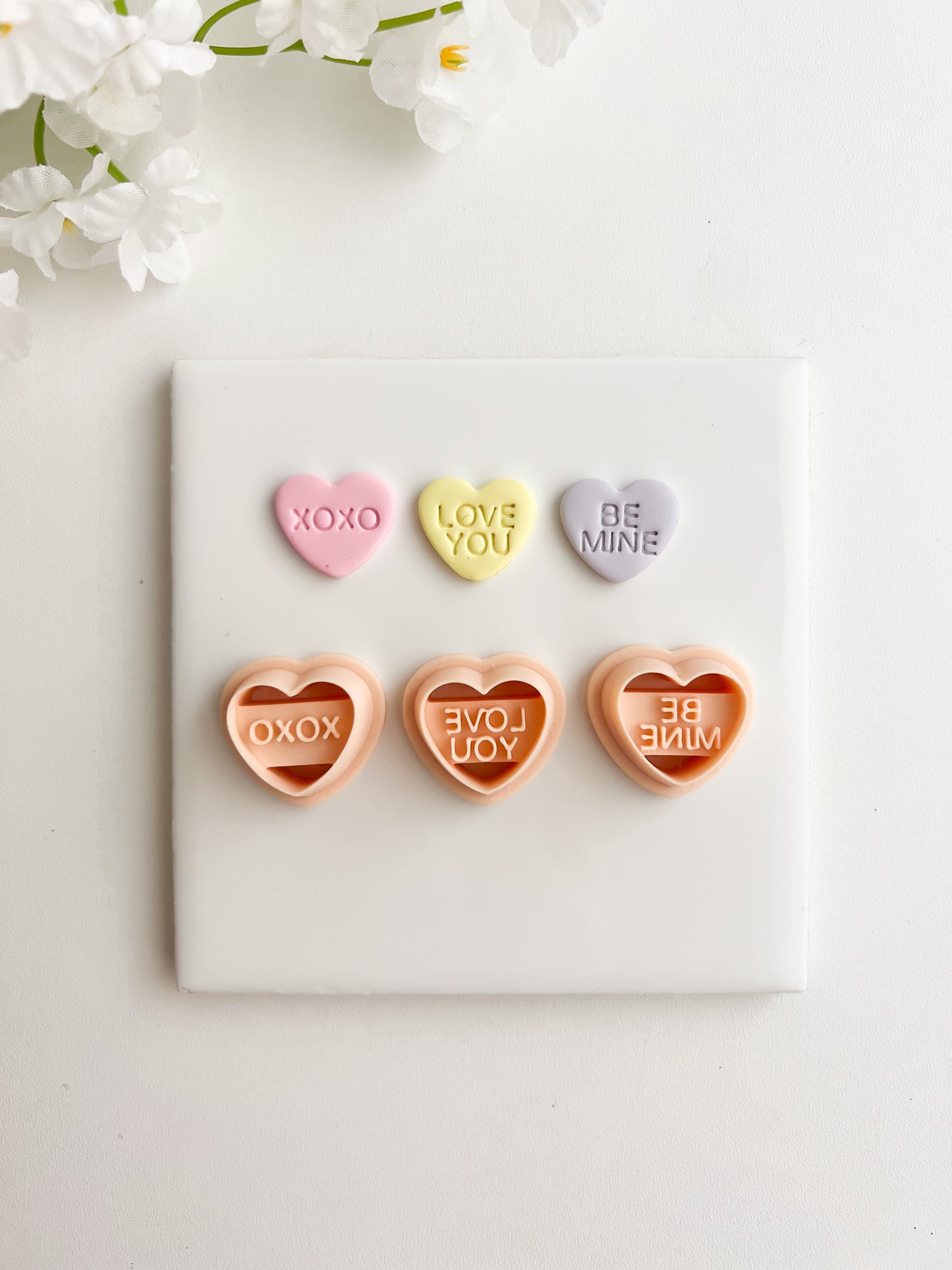 Valentine Heart Trio No. 1 Clay Cutter | Romantic Polymer Clay Cutter for Earrings, Jewelry and Themed Crafts